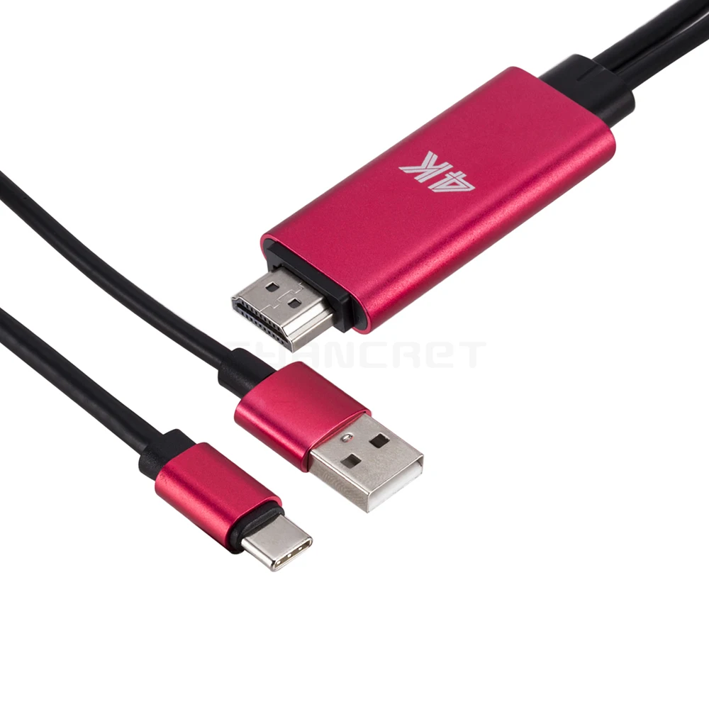 Видео кабель Type C адаптер USB 3 1 к HDMI с зарядкой 4K 8 м конвертер для Macbook TV монитор