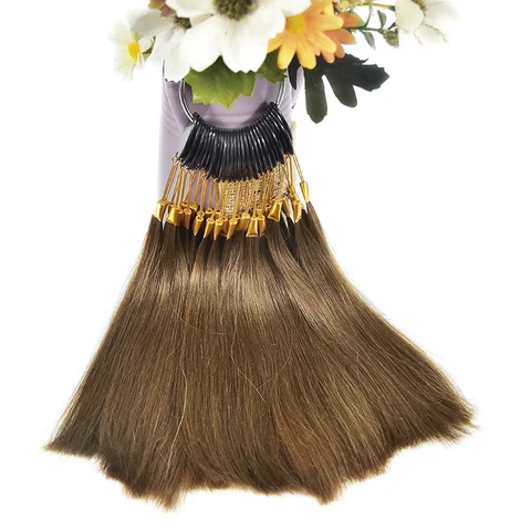 Anel para Extensões de Cabelo Humano de 100% Tingimento do Cabelo do Salão Salão de Beleza Tingir de Qualquer Cor e Amostra de Tingimento 30 Pçs e lote Cabelo Humano Virgem do Cabelo do Pode Ser Cor