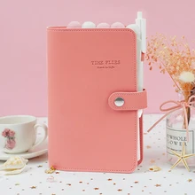 Кожаный блокнот в виде Макарон на спирали, офисный ежедневник/Органайзер на неделю, милое кольцо, канцелярские принадлежности, А5, А6