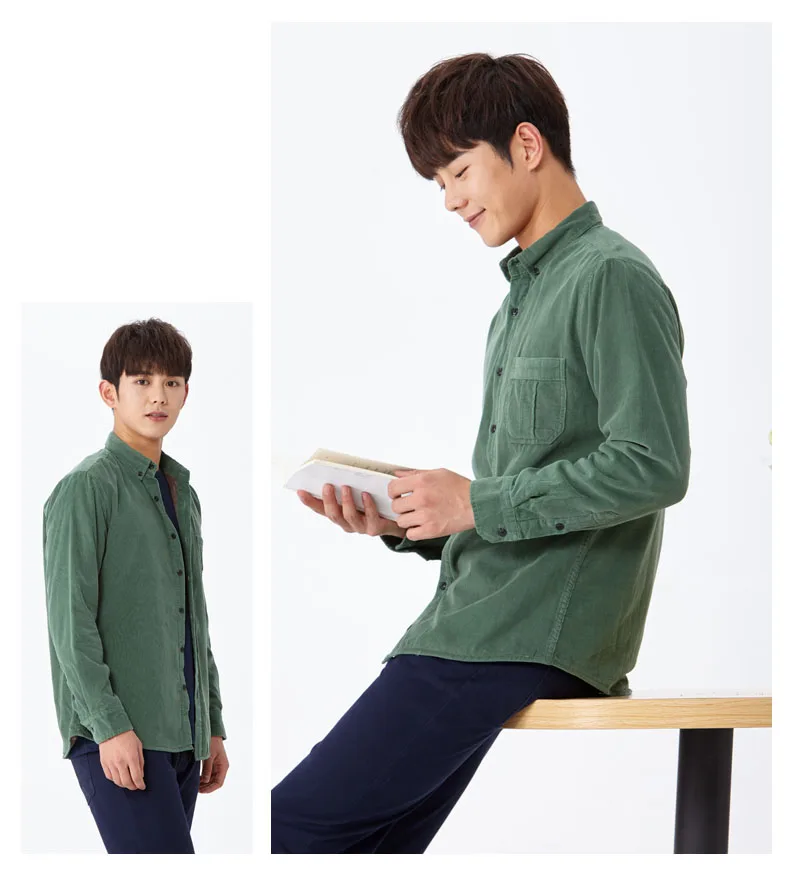 corduroy wine shirt green 02