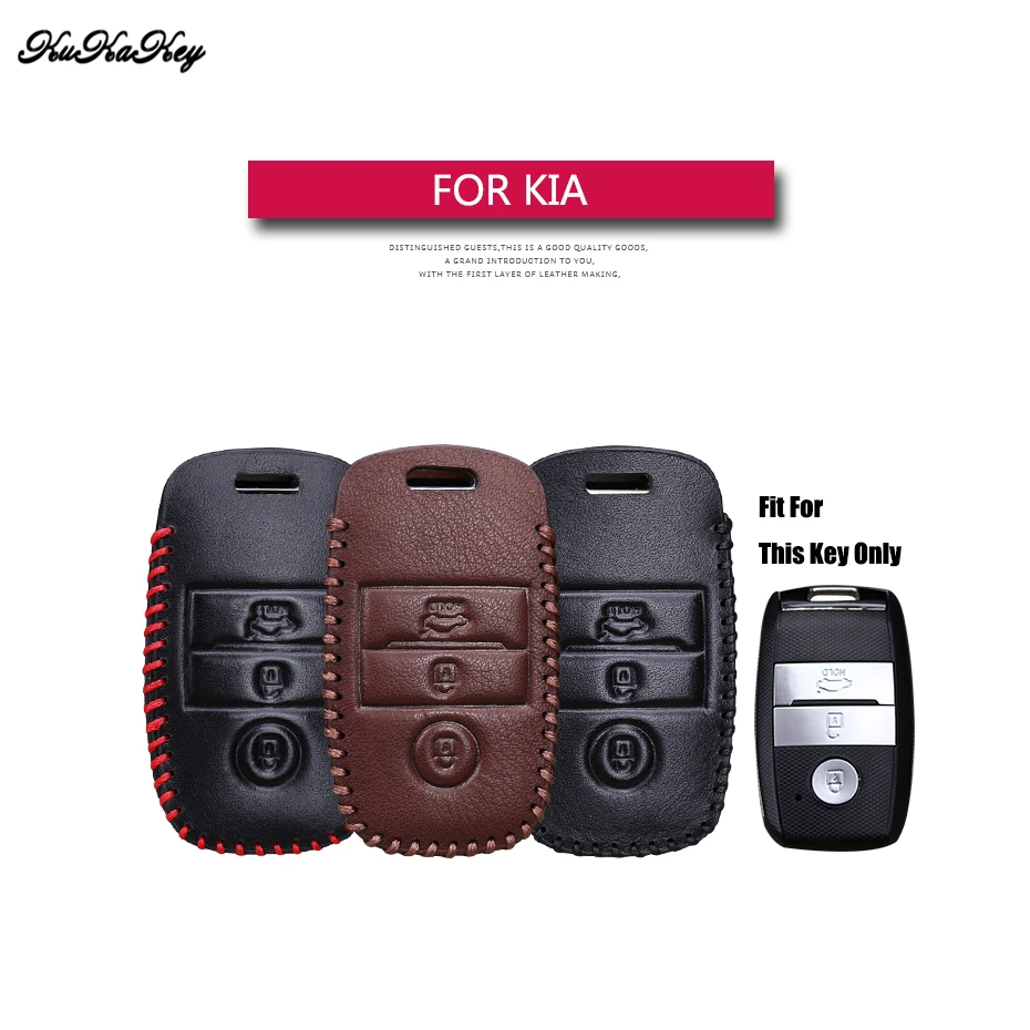 Genuine Leather Flip Folding Car Key Case Cover For Kia Rio Sportage Ceed Corento Cerato K2 K3