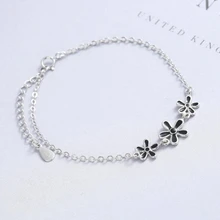 Литературный лепесток Морская звезда 925 пробы Серебряный темперамент капля глазури женские дикие Модные свежие изменяемые браслеты SBR060