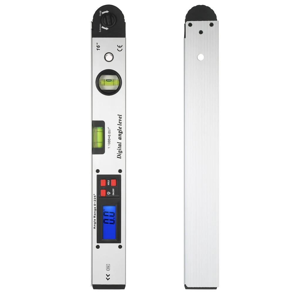 Цифровой Угол линейки 0-225 градусов 16 дюймов электронный транспортир Inclinometer электронный Гониометр с двойным спиртовым уровнем