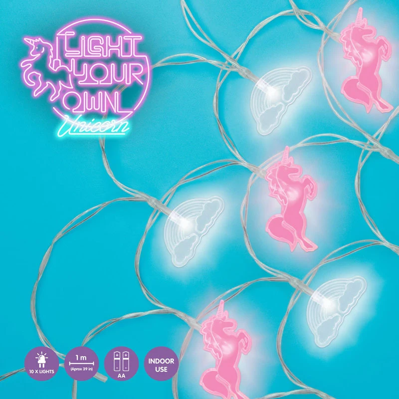 

GIRL LED Unicornio String Lights for Unicorn Party Battery Xmas Garland Wedding Decoration Christmas Tree Flasher Fairy Lights