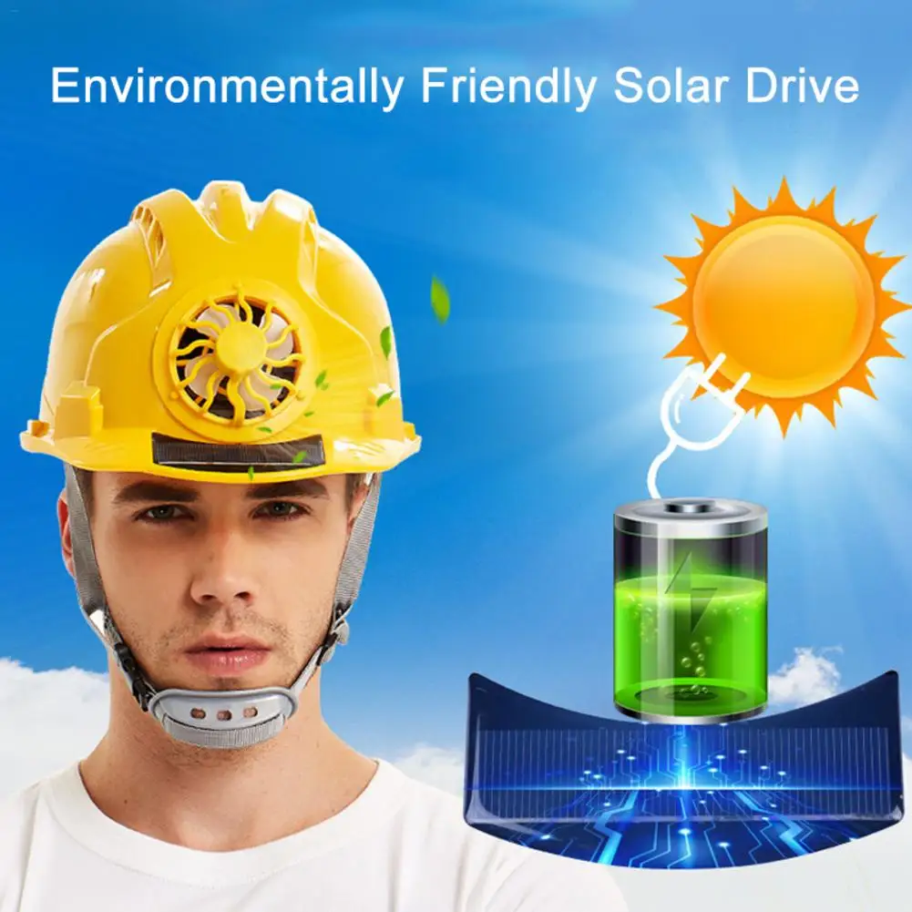 Шлем с солнечной батареей Открытый Летний дышащий солнцезащитный солнечный вентилятор шлем Строительная площадка солнцезащитный шлем