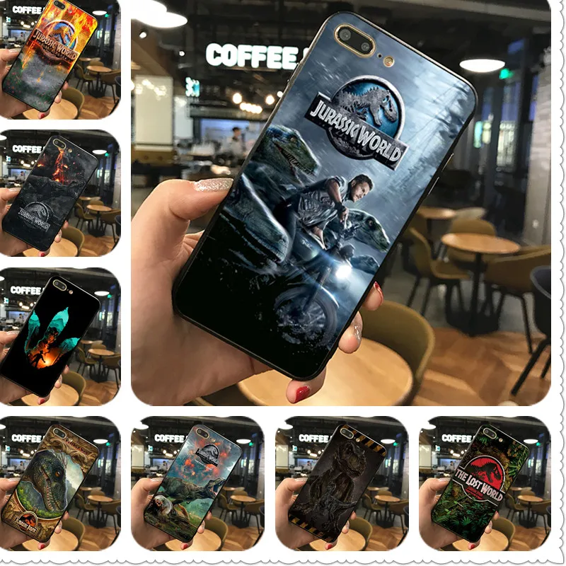 

JURASSIC PARK phone Case For iphone 6 5s X 7 8 Plus Black silicone case For Samsung s5 6 s7 edge s8 s9 plus Case Cover