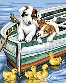 

MaHuaf-W787 dog boat duck painting by numbers on canvas wall pictures coloring by numbers with acrylic paints