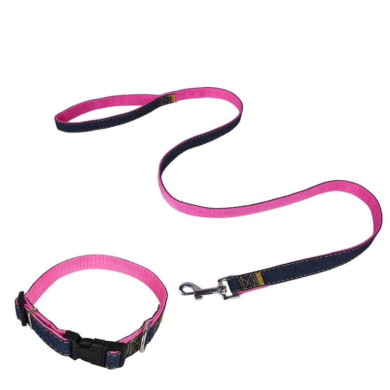 S-XL Pet Dog Collar Leash Harness Jean Dog Harness Vest 120cm Long Puppy Leash Running Walking Pitbull Pet Lead For Dogs Petshop