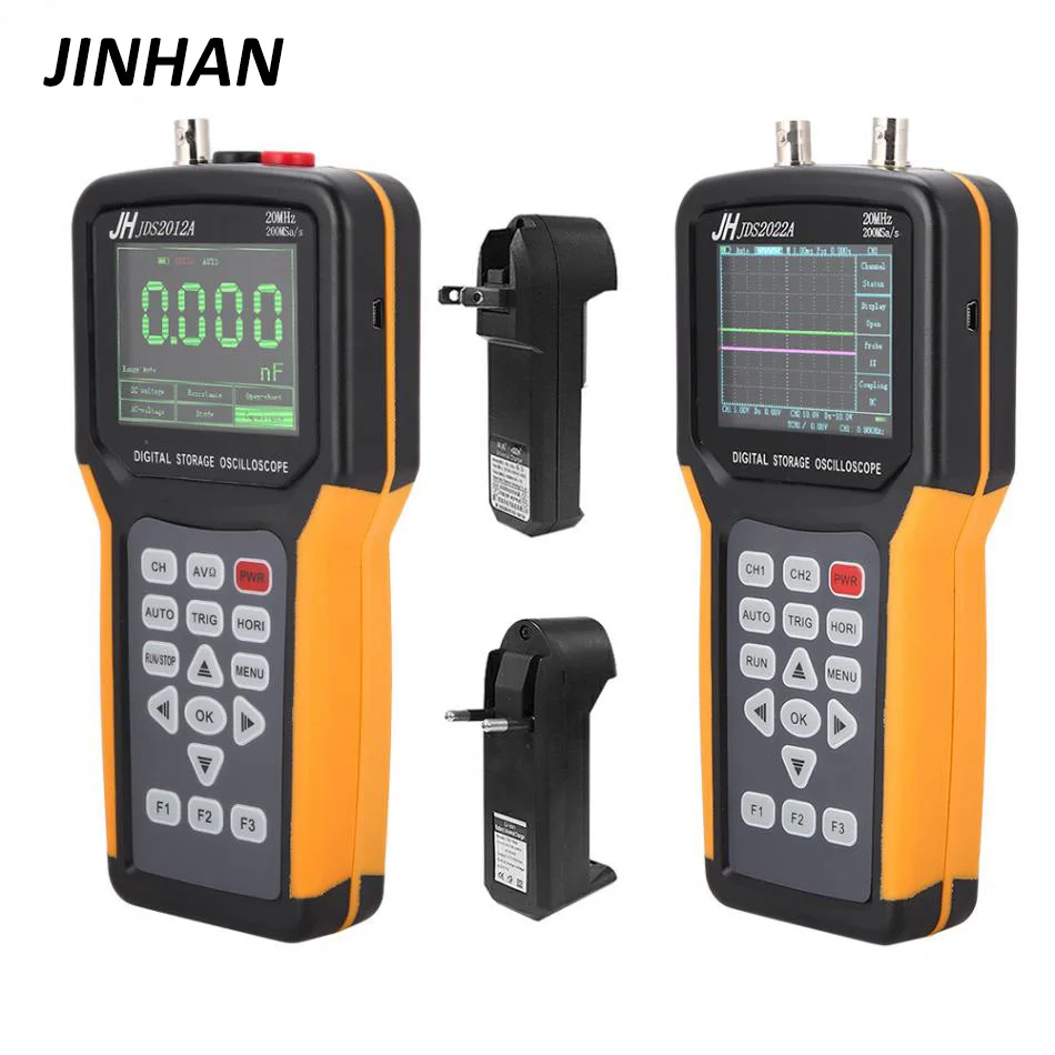 

jinhan Digital Handheld Oscilloscope 100-240V JDS2012A/JHJDS2022A 200MSa/s TFT LCD display Storage Oscilloscope 20MHz multimeter