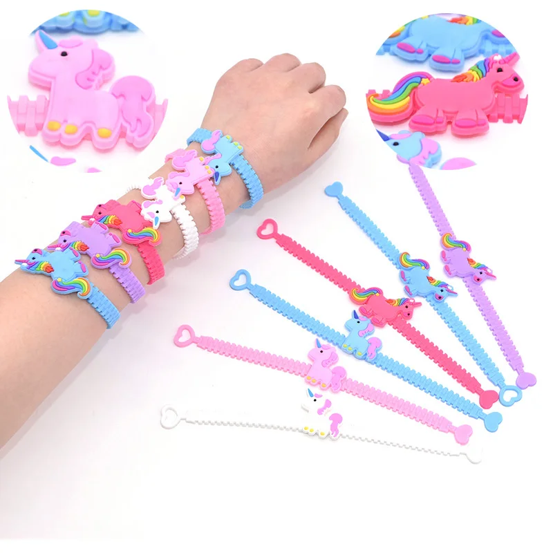 

5pcs/lot Fashion Children's Unicorn Bracelet Cute Cartoon Animal Jewelry Charm Baby Shower Happy Birthday Children's Day Party
