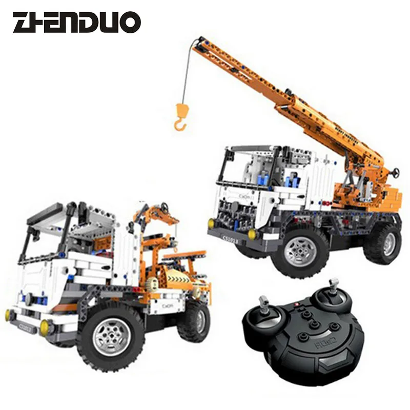 

ZhenDuo Toys 2 in1 C51013 Technic Series RC Remote Control Engineering Crane Truck Assembling & Building Blocks Toy