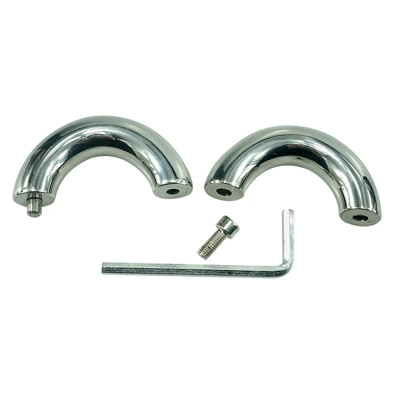 Stainless Steel Penis Ring Ball Stretcher Delay Lasting Metal Cock Ring Scrotum Restraint Testicular Chastity Device for Men (5)