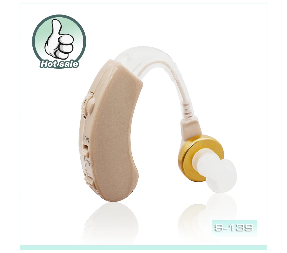 2 шт./лот наушники слуховой аппарат устройство для глухих, как видно по ТВ медико Instrumento Hear Aiding S-139