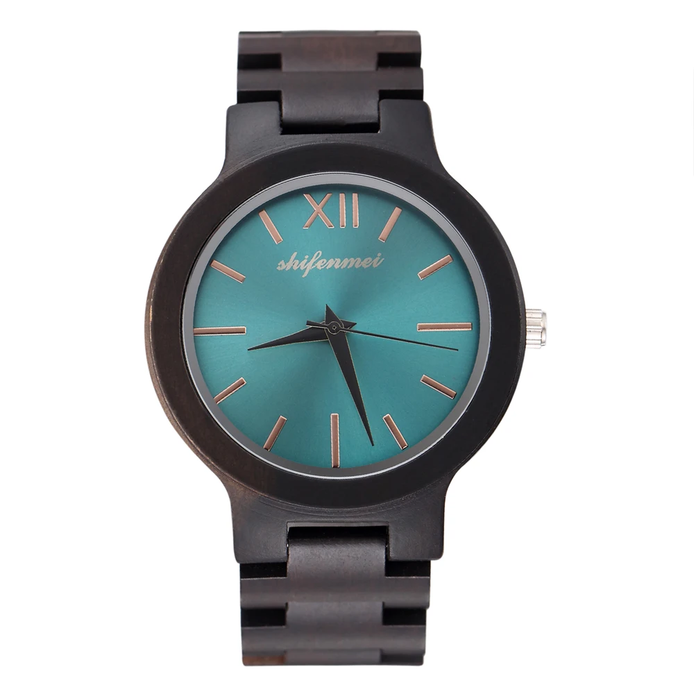 Creative Full Natural Wood Male Watches Handmade Novel Fashion Men Women Wooden Bangle Quartz Wrist Watch Reloj de madera drop shipping (6)