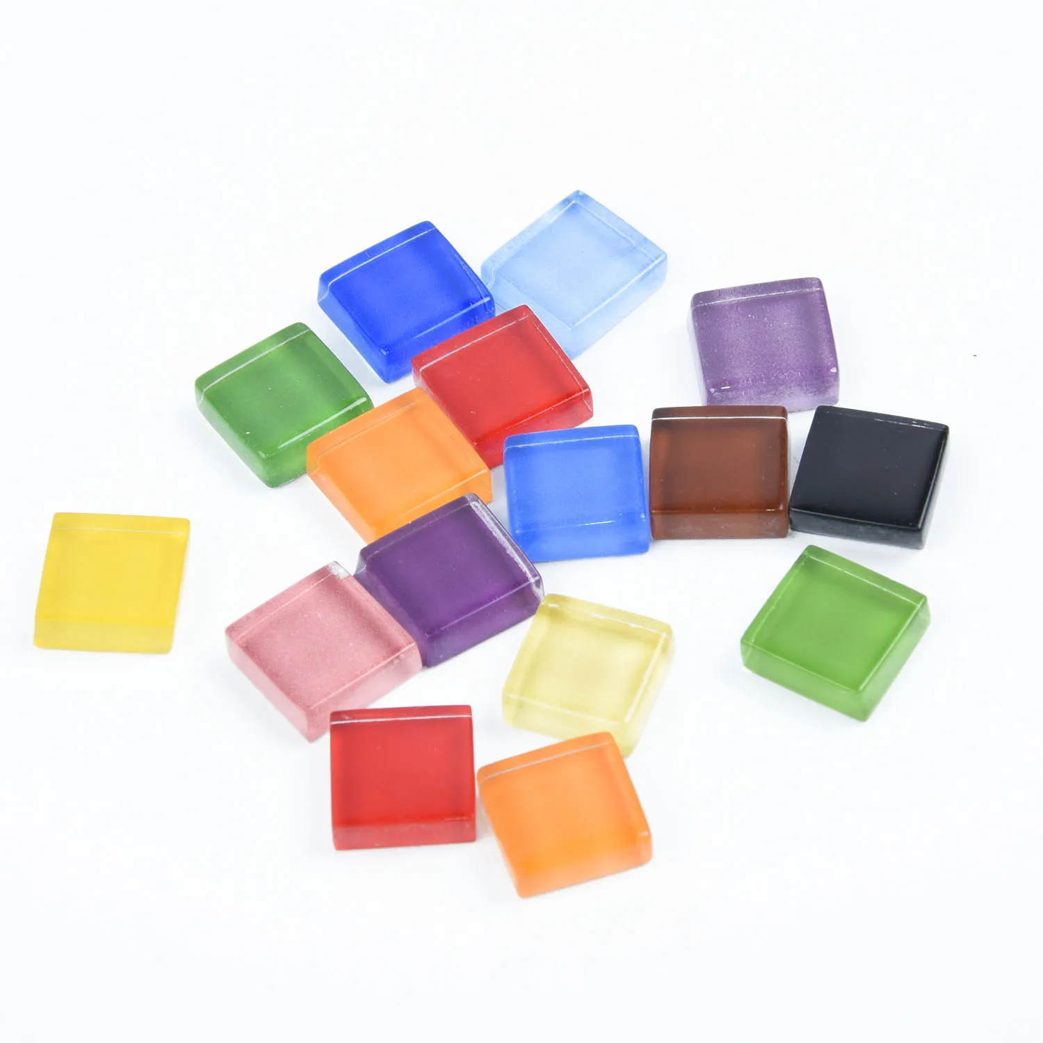 100g Multi Colors Square Clear Glass Mosaic Tile DIY Crafts Transparent Stone Children Puzzle Creativity Art Stone Gift