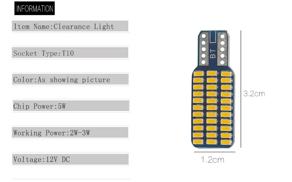 1 шт. T10 192 194 168 W5W светодиодный лампы 33 SMD 3014 автомобильные задние фонари купольная лампа белый DC 12V