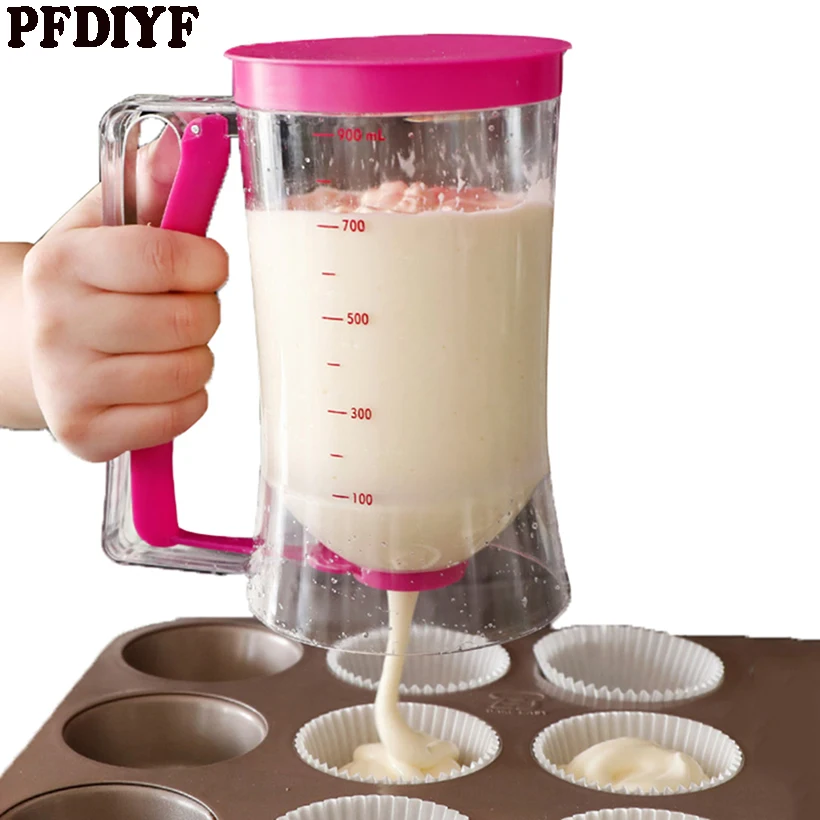 900ml Muffins Dispenser Flour Cream Mix Funnel Cup Pancake Dispenser
