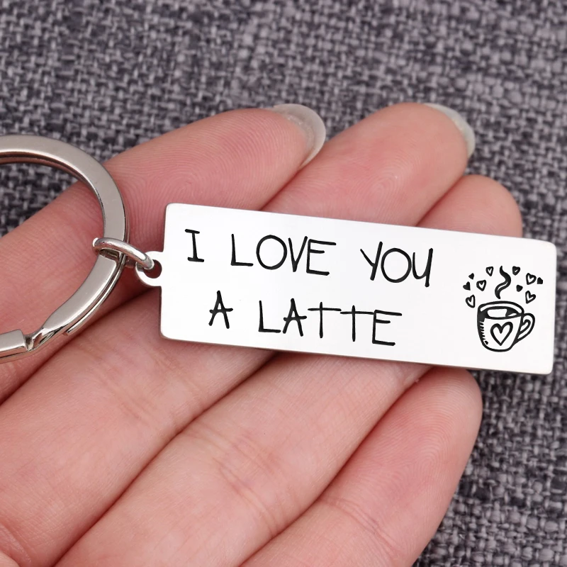 Держатель для ключей I Love You A Latte Key Tag брелок 1 шт. влюбленных кофе Llaveros Chaveiros