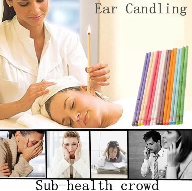 

40 Pcs Coning Beewax Natural Ear Candle Ear Candling Therapy Straight Style Ear Care Thermo-Auricular Therapy Face Lift Tool