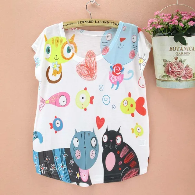 2015 Fashion pattern tshirt women novelty printed tops tees for girls