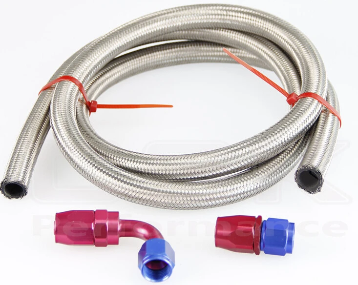 

AN12 12-AN STAINLESS BRAIDED OIL/FUEL LINE HOSE 1 METER +STRAIGHT+90 DEGREE SWIVEL FITTING