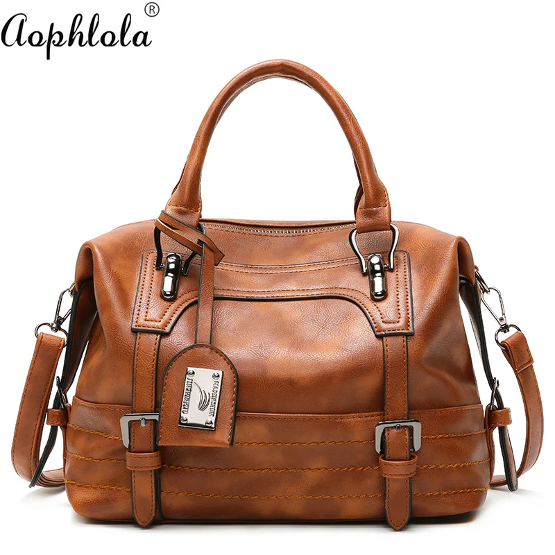 

2019 Women Leather Shoulder Bag Female Famous Brand Simple Casual Tote Bag Sac Femme Handbag Luxury Vintage Handbags Sac a Main
