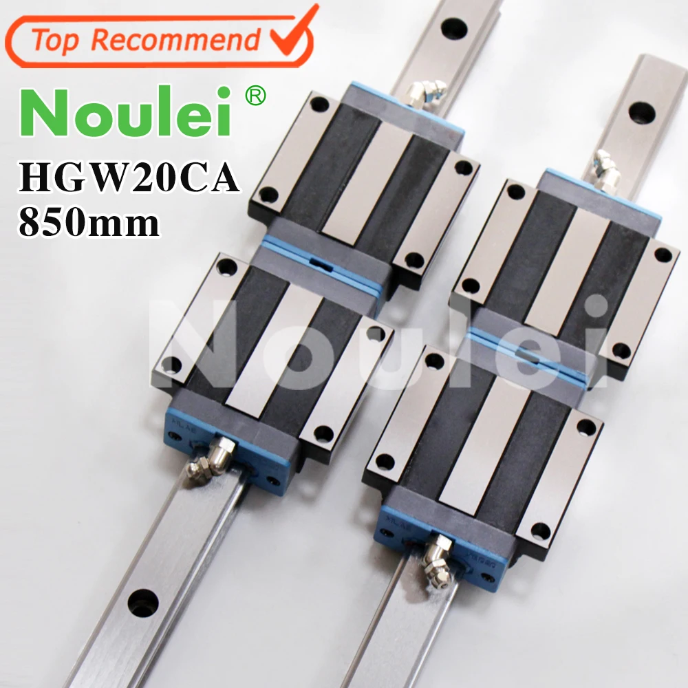 

Noulei HGW20CA slide block with 850mm HGR20 linear guide rails 20mm for cnc rail kit HGW20