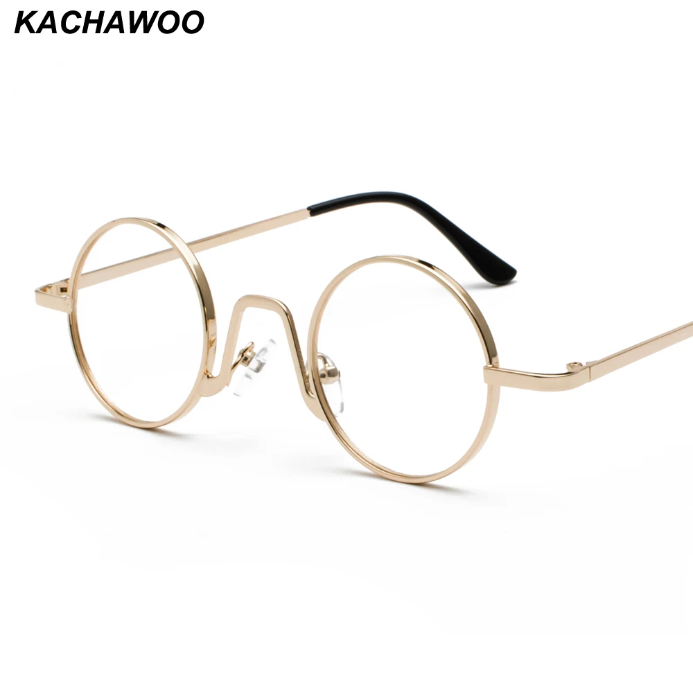 Kachawoo Vintage Retro Round Circle Metal Frame Eyeglasses Women Small ...