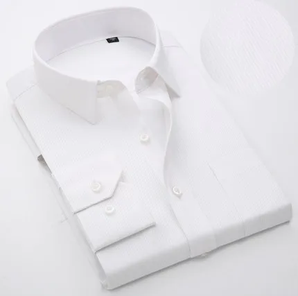 Plus Size 5XL 6XL 7XL 8XL Striped Twill Long Sleeve Men Shirt White Red Blue Male Business Large Big Dress Shirts Camisas
