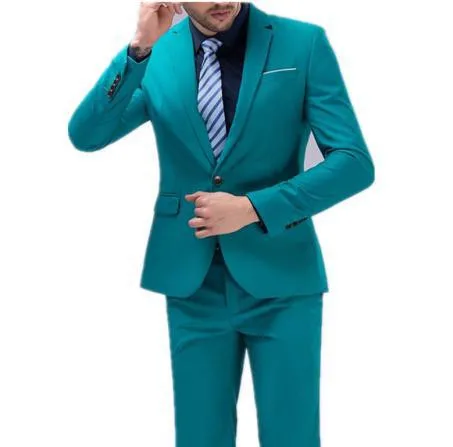 High Quality Fashion 2 Pieces Men Suits Slim Fit Grooms Suits trajes de novio Prom Party Formal Costumes (Jacket+Pants)