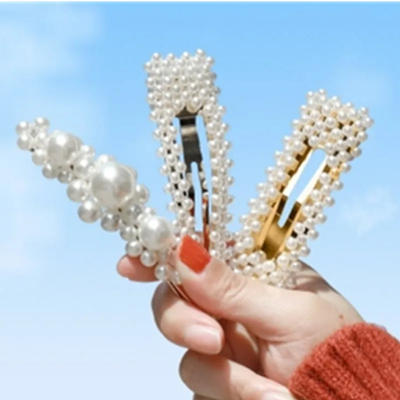 

2019 Korea Pearl Barrettes for Women Ladies Elegant Jewelry Hairgrips Valentine's Day Hair Pins Hair Accessories