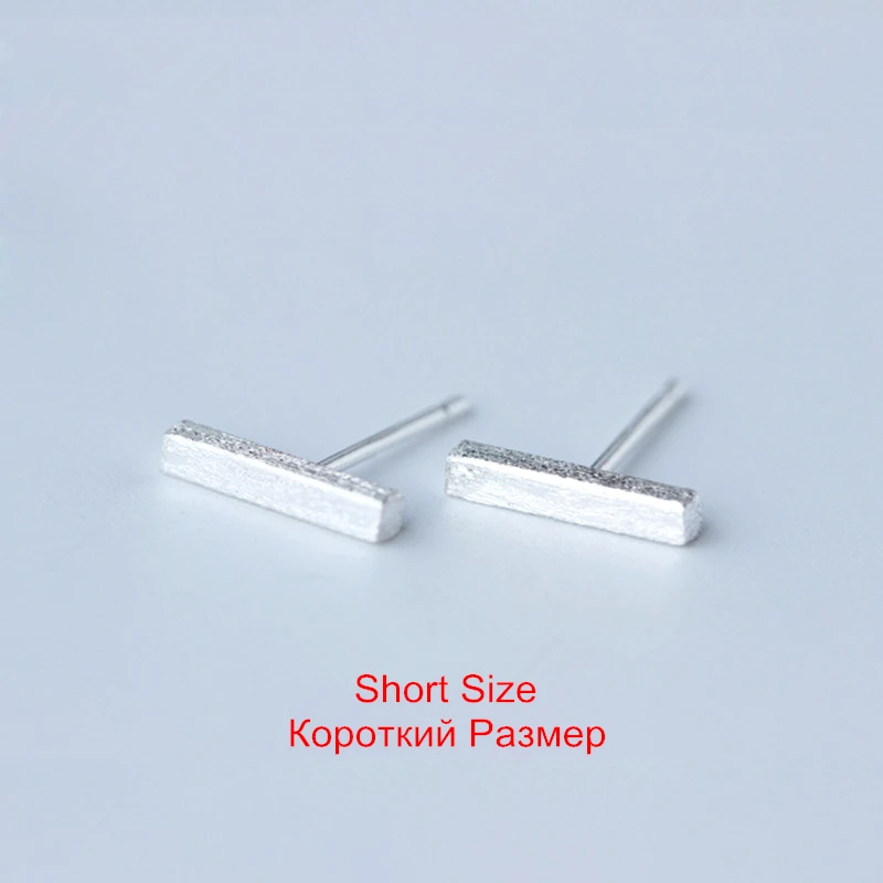Hot Sale Silver Square Bar Earrings Minimalist Style Rectangle Geometric Shapes Stud Earrings For Women Jewelry 2016