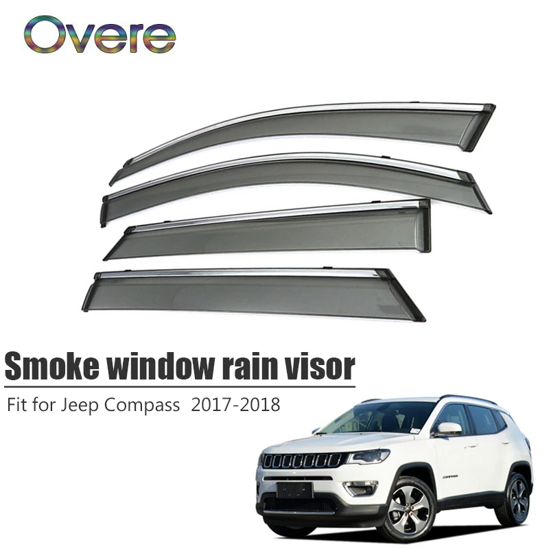 

Козырёк от дождя OVERE для Jeep Compass 2017 2018, 1 комплект