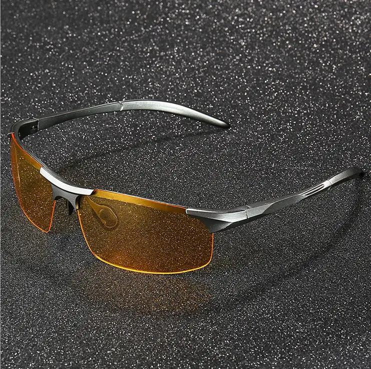 Модные бескаркасные поляризационные мужские солнцезащитные очки для вождения анти-бликовые ночного зрения очки TAC Pilot Солнцезащитные очки - Цвет оправы: Gun