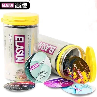 ELASUN Condoms 24 Pcs  8 Types Ultra thin Ice and Fire Dotted Natural Latex Double Lubricated  Condom Sex Toys For Men