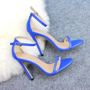 

Korean version of the wild classic sexy word with fish mouth sandals large size high heels women