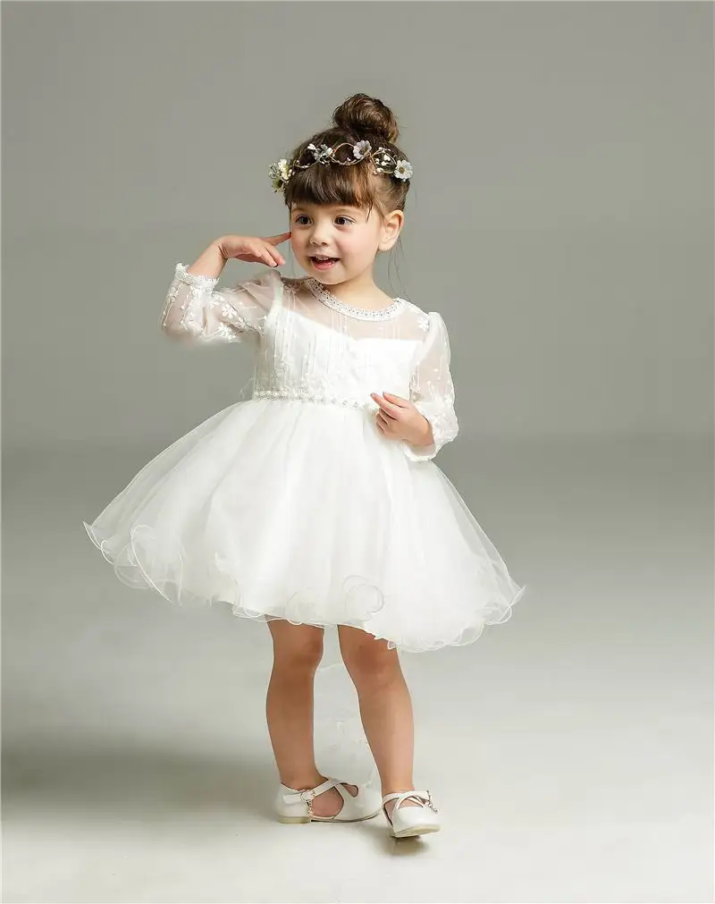 baby girl long sleeve baptism dress