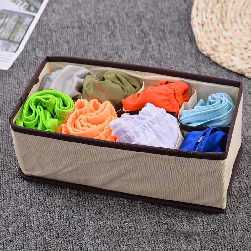Underwear Bra Organizer Storage Box Beige Drawer Closet Organizers Boxes For Underwear Scarf Socks Organiser
