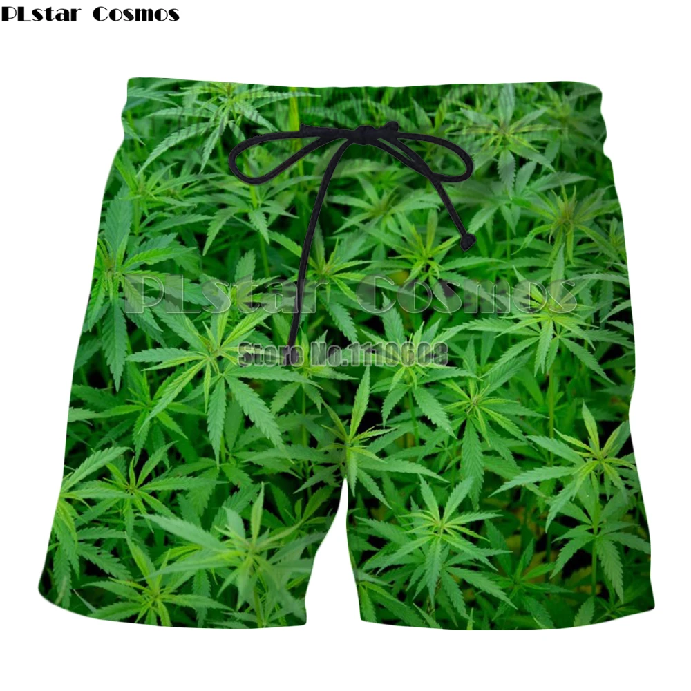 

PLstar Casual Beach Shorts Fashion Maple Leaf Weeds 3D Print Men shorts Summer Fitness Trunks Bermuda Boardshorts Clothing