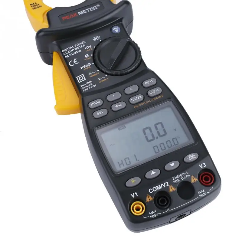 Трехфазный зажимный измеритель мощности PEAKMETER MS2205 многофункциональный