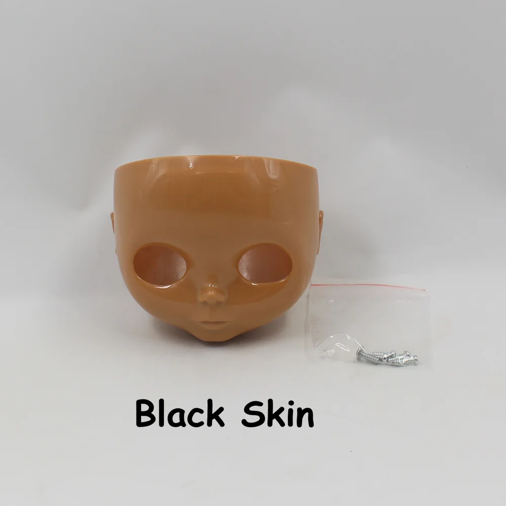 Для 1/6 Blyth кукла фабрика blyth кукла лицевая панель с задней пластиной без макияжа лицо и винт - Цвет: no Makeup black