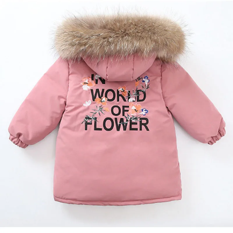 

2019 Girl Winter Cotton-Padded Jacket Children's Fashion Coat Kids Outerwear Baby Girl Warm Coat Down Jackets Children Clothing