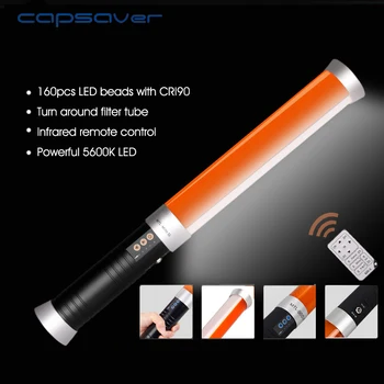 

capsaver MTL-MINID LED Video Light Handheld Photography Lighting Magic Tube 160 LEDs 3200K-5600K CRI90 NP-F550 Remote Control