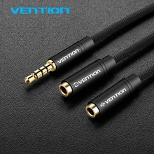 Vention 3.5mm Aux Cable Audio Splitter for Computer Jack 3.5 Male to 2 Female Mic Splitter Earphone Headphone Extension Cable