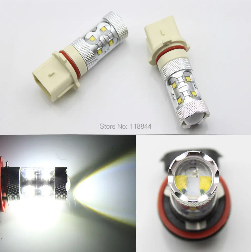 2Pcs P13W XENON 50W White CREE LED Bulbs Daytime Running Lights Bulbs High Power Bulb Free