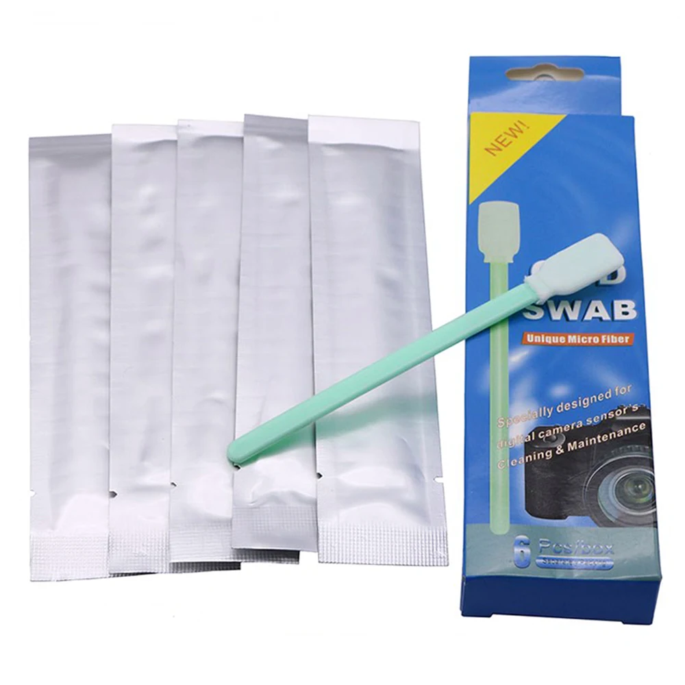 6PCS/set Camera Wet Sensor Cleaner CCD SWAB Cotton Camera Lens Cleaning Stick kit For Nikon
