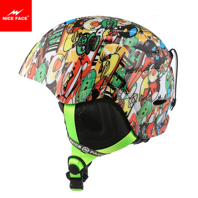 Invierno casco de esquí de niños timón de dibujos animados niños skihelmet snowboard casco esqui nieve deporte casco