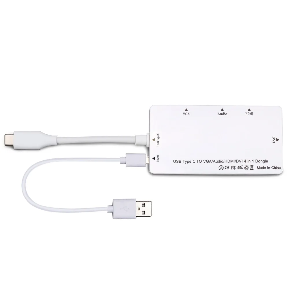Usb c концентратор адаптер Thunderbolt 3 к hdmi vga dvi с 5 мм аудио микро usb многопортовый