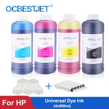 4x500 мл Универсальный Заправка чернилами бутылка для hp 21 22 121 122 178 655 364 564 932 933 934 950 951 711 970 СНПЧ краски для чернил для hp