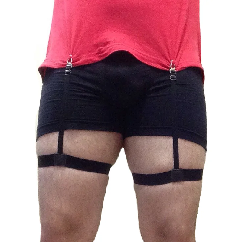 2 Pcs Men Shirt Stays Garters Suspenders Braces Gentleman Leg Elastic Suspender